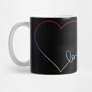 Rainbow Love Heart Pride Design Mug